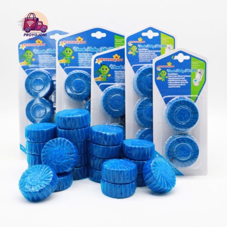 Automatic Toilet Bowl Cleaner Tablets Stain Remover Bathroom Flush Tank Blue Tab Tablet- 10 Pc
