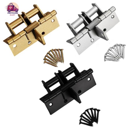 (2 Pc) - Automatic Door Closer Hinge in a satin stainless steel